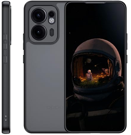 Suttkue case for OPPO Reno 13 5G case, Anti-Yellow,Translucent Matte Retro Shockproof Cell Phone Case (Matte Black)