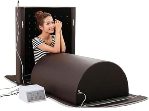 Dôme De Sauna Infrarouge Lointain Professionnel 1200 W, Sauna Infrarouge à Couverture Complète à 360 Degrés, Préchauffage De 5 Minutes | Spa De Beauté Pour Sauna à Domicile,Brown