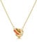 Linawe Edelsteine Kette Damen Gold, Orange Anhänger Halskette für Frauen, Goldkette Schmuck Jewelry, Statement Kettenanhänger Necklace, Goldene Edelstahlkette Geburtsstein Kristall Kette Set