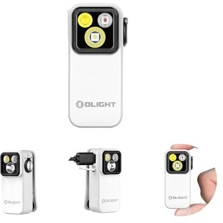 OLIGHT Oclip Pro Mini LED Taschenlampe mit Flutlicht, fokussiertes Licht und Rotlicht,500 LM helle USB-C wiederaufladbare Flashlight,IPX6 Clip Lampe kleine Blinklicht für Läufer Camping(weiß)