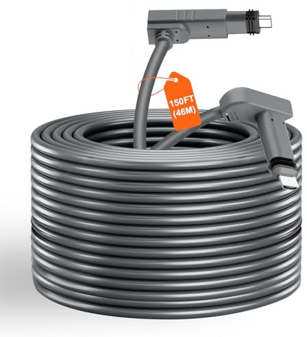 GEEKERA Starlink Gen 2 Kabel Verlängerung (46m/150Fuß), Star Link wasserdichte Verlängerungskabel für Standard V3 Antenne & Gen2 Router, 10m/15m/23m/30m Flexibel Wählbar, Grau