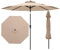 COSTWAY Ombrellone da Giardino 270 cm, Ombrellone da Esterno con Inclinazione Regolabile, Manovella, 8 Stecche, Tettuccio Ventilato, Ombrellone Parasole per Spiaggia, Bordo Piscina (Marrone)