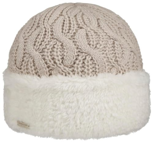 Seeberger Faux Fur Cuff Strickmütze Beanie Damenmütze Damen - mit Umschlag, Futter Herbst-Winter Winter