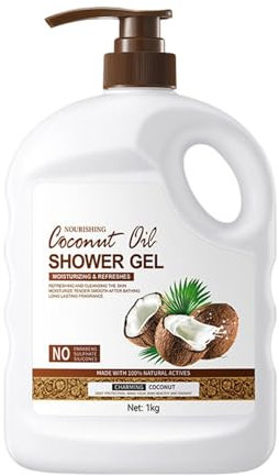 Pflegendes Kokosöl Duschgel, Feuchtigkeitsspendendes Natürliches Duschgel Für Frauen & Männer, Natürliche Inhaltsstoffe, Vegan, Feuchtigkeitsspendende Pflege Für Weiche, Glatte Haut