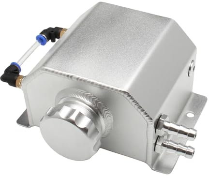 Serbatoio di Espansione Serbatoio di recupero dell'acqua in lega di alluminio per radiatore da 1L/2L, serbatoio universale lucidato, accessori per auto Serbatoio Coolant Overflow(Silver 1L)