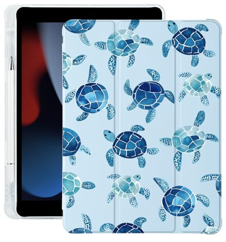 BlHMCASE Niedliche blaue Meeresschildkröte für iPad (A16) 11. Generation Hülle 11 Zoll 2025