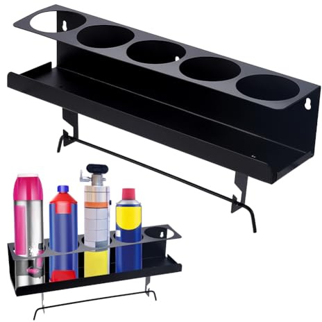 UNICRAFTALE Support Murale en Fer à 5 Trous Porte Bouteilles Peinture Porte Serviettes en Papier Montage Mur Acier Organisateur Outils Maison pour Garage Atelier Créatif et Domicile
