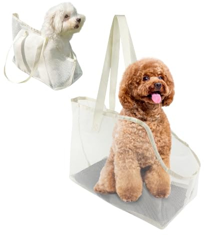 Borsa per Cani Piccola Taglia, Trasportino Cani Piccola Taglia, Zainetto per Gatti, Borsa da Trasporto Traspirante per Cani per Passeggiate, Attività All'aperto ed Escursioni, Beige
