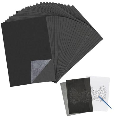 Blatt Transferpapier, Blatt Kohlepapier, Pauspapier A4, 200 stück Abpauspapier, Durchschlagpapier zum Nachzeichnen, für Holz Papier Leinwand Glas Keramik, und Andere Oberflächen Drucken