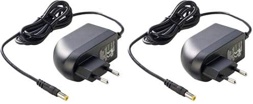 PremiumCord Universelles Netzteil 230V / 9V / 2A, AC/DC-Netzteil, Netzadapter und Stromkabel für Router und andere 5 V-Geräte, 5,5 mm/2,1 mm Ausgangsstecker, Kabellänge 1,8 m (Packung mit 2)