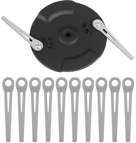 Viitech Porte-lame double disque à tronçonner + 10 lames en métal, accessoires pour débroussailleuse, disque à tronçonner en métal et lame de rechange pour Einhell Gardol Gartenmeister Mr Gardener