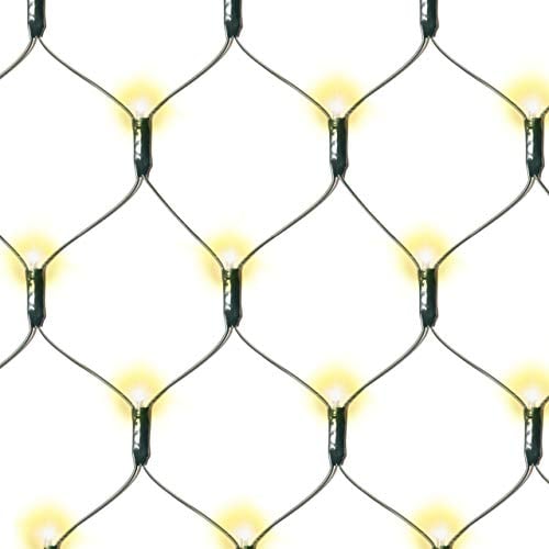 Nipach GmbH 160 LED Lichternetz 2x2 m warmweiß mit Timer Batterie Weihnachtsdeko Partydeko Pavillonbeleuchtung Lichterkette für Außen Netzvorhang Lichtervorhang