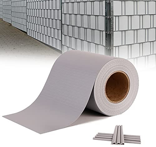 Hengmei Film brise-vue en PVC avec clips de fixation pour clôture de jardin, balcon Gris 70 m
