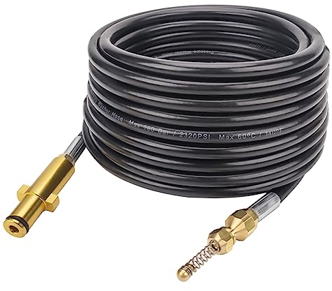 1/4” 10m 32ft Pressure Washer Sewer Jetter Kit, 1/4 Inch Power Washer Sewer Drain Water Cleaning Hose for Nilfisk/STIHL/Husqvarna/Some of Draper Pressure washers Pressure washers