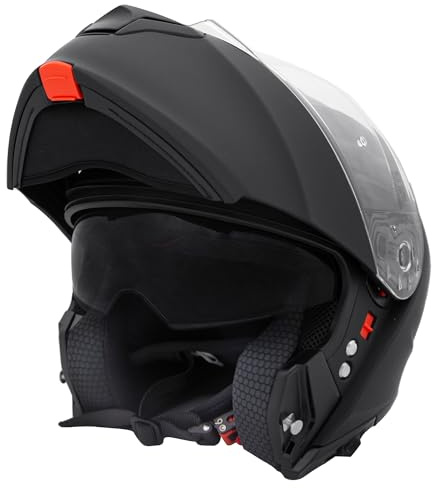 Zorax ZOR-838 Double Visor Flip up Helmet - Matt Black XL (61-62cm)