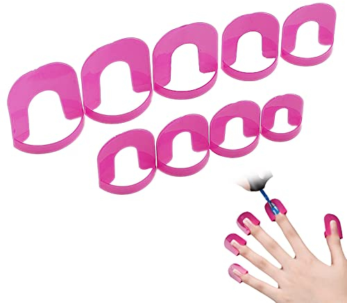 Plantilla de Esmalte de Uñas, 26PCS Protector Reutilizable, 10 Tamaños Kit de Protección, Cubierta Escudo para Manicura