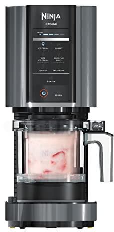 Ninja CREAMi, Ice Cream Maker, Ice Cream, Gelato, Sorbet,Milkshakes, Mix-ins, Smoothie Bowls & More, 7-in-1, Ice Cream Pints, Pint lid, Healthy Ice Cream, Compact, Perfect for Kids, Black, NC299AMZ