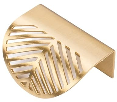 Risegun Blatt Form Schrankgriffe, 4 Stück Messing Gold Möbelgriffe Küchentür Kupfer Schubladengriffe Hardware Zinklegierung Blätter Ziehen für Schränkefür MöbelKüche