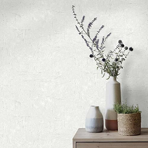 Erismann Vliestapete Weiß Silber Metallic Uni Beton Optik Struktur 10315-01