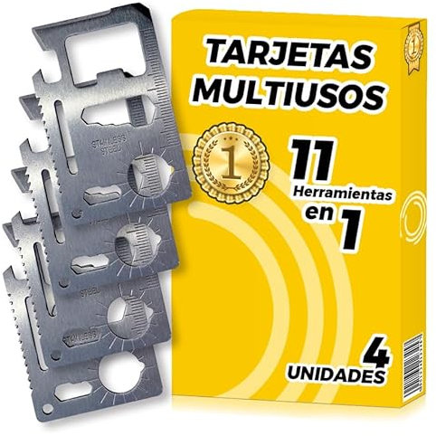 4 uds Tarjetas multiusos 11 en 1 - Tarjeta Multiherramienta - Tarjeta Herramienta Multiusos - Tarjeta multiusos - Tarjeta Multifunción
