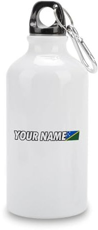 Guangpat Isolierte Wasserflaschen mit Salomonen-Flagge, tragbar, auslaufsicher, Reiseflasche mit Karabiner-Clip, Becher für Sport, Fitnessstudio, Outdoor, Reisen, Schule, 400 ml