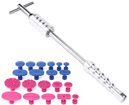 Kit di Strumenti per la Riparazione di Ammaccature Senza Vernice con Martello Scorrevole con Barra a T, Linguette di Estrazione della Colla per la Rimozione dei Danni da Grandine