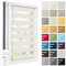 Estika Doppelrollo Klemmfix ohne Bohren, Breite alle 1 cm - 122 cm x 120 cm - Cream - Tag und Nacht Duo Rollo, Rollos für Fenster ohne Bohren, Fenster sichtschutz