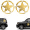 Longivia® 2 Stück Sterne Militär Aufkleber (Größen 25 cm, 20 cm, 15 cm, 10 cm) 4x4 Off Road Sticker USA Army Oldschool - für Motorrad Auto Motorhaube Renegade (20cm Gold) autoaufkleber