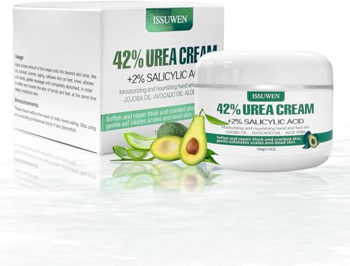 Urea Creme 42% mit 2% Salicylsäure Fußcreme, Handcreme, Hornhautentferner Urea Fußcreme für Spendet Tiefenfeuchtigkeit und Hauterweichung Repariert Trockene, Rissige Raue Haut an Fersen (Avocado)
