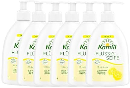 6er Set Kamill Flüssig Handseife Fresh (6x300ml) - reinigt die Hände sanft und pflegt sie gleichzeitig mit Bio-Kamille aus kontrolliert biologischem Anbau und Bisabolol