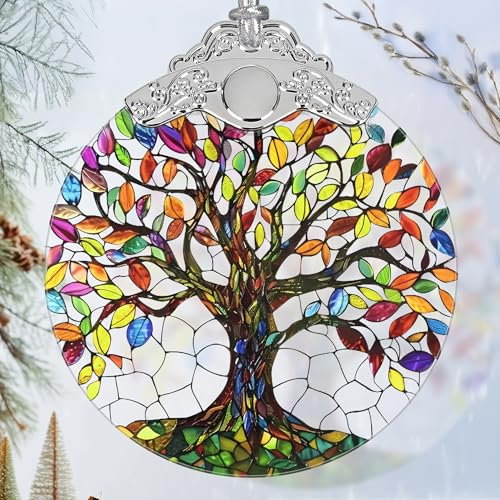 Tree of Life Stained Glass Orament - Christmas Ornament - Christmas Decorations for Tree - Holiday Present ldeas - Gift Exchange