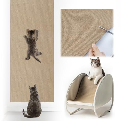 Selbstklebend Kratzbretter Dunkles Khaki Katze Kratzteppich Katze Kratzmatte Katze Wand Teppich Katzen Kratzbrett Katzen Kratzwand (200cmx40cm