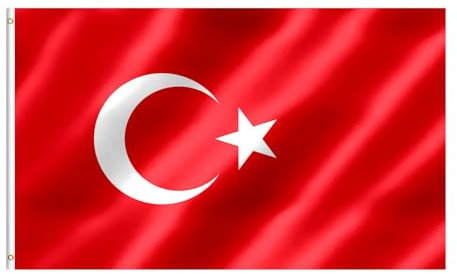 Türkei Flagge 90x150 cm Türkisch Fahne mit Messing-Ösen für Sportveranstaltungen, Partys, Paraden Draußen Deko