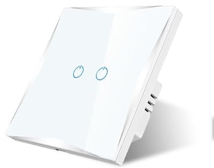Naigebrol luxury Light Switch, Multi-Person Sharing, Multi-Way Control, Alexa and Google Assistant, With Security Door Protection, Remote control, Timing and Scene Mode,2Gang White(Neutral Wire Need)