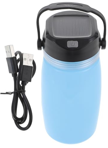 LOORGVEL Stay Hot Kettle, 730ml Portable Solar Charging Water Bottle with Night Light Lamp, Abs Food Grade Silicone, Lightweight Camping and Travel Use