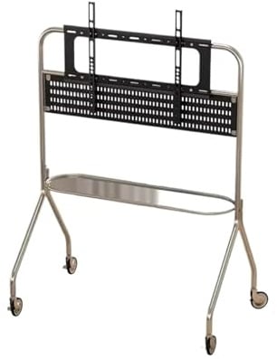 TV Stands Floor Bracket Movable Stainless Steel Mirror Vertical Racks Wheelbarrow Living Room Bedroom 32-75 Inch TV Universal(Advanced wheel)