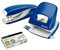 Leitz 5008 NeXXt Series Bürolocher, Metall, bis zu 30 Blatt / Kombi-Set mit Heftgerät + 1000 Klammern extra (blau)