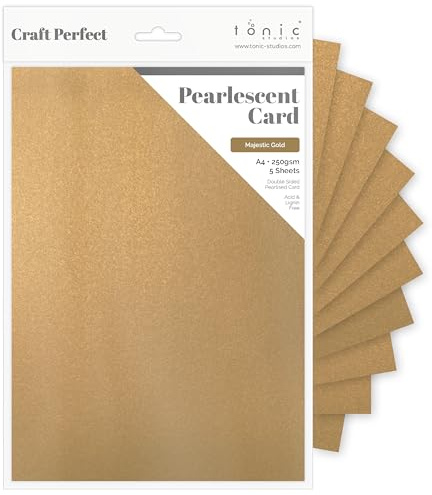 Craft Perfect Pearlescent Card A4, Majestic Gold