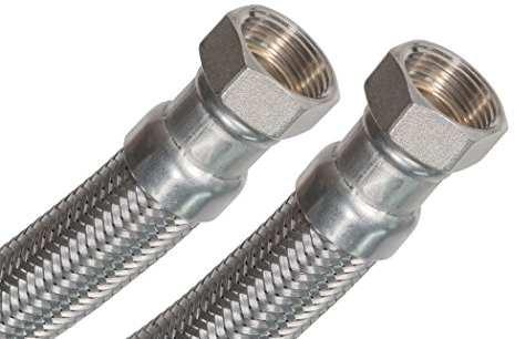 SFX® Panzerschlauch 100cm Flexschlauch - 1/2 Zoll ÜM Edelstahlgeflecht Wasserschlauch Wasserleitung Trinkwasserschlauch 1000mm