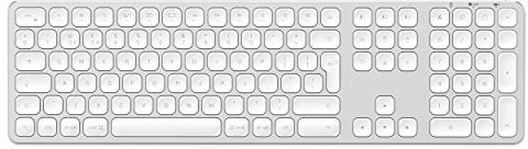 Satechi Aluminum Bluetooth Keyboard with Numeric Keypad - Compatible with iMac Pro/iMac, 2020/2019/2018 iPad Pro, MacBook Pro/Air, 2020/2018 Mac Mini, iPhone 16/16Pro and More (British Layout)