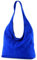modamoda de T150 Damen Schultertasche Shopper Large aus Wildleder handmade in Italy, Farbe:Königsblau