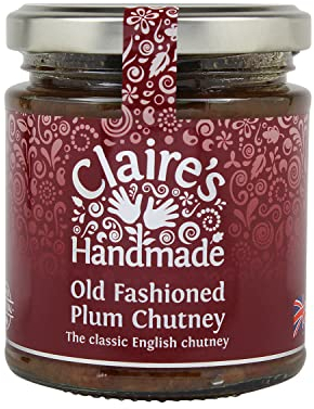 Claire's Handmade - Old Fashioned Plum Chutney (200g) - Award Winning Traditionally Made Classic English Cheese Board Treat, Suitable for Vegetarian, Vegan & Gluten Free Diets, GMO Free