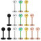 Mayhoop 15er 20G 0.8mm Knorpel Tragus Helix Piercing Chirurgenstahl Kugel Lippenpiercing Labret Stecker 6mm 5 Farben