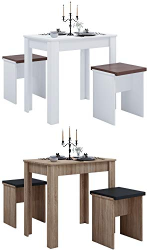VCM Holz Essgruppe Bank Küchentisch Esstisch Set Tischgruppe Tisch Bänke Esal L
