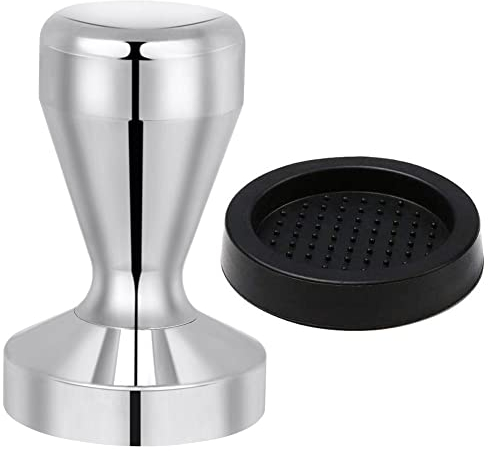 Vicloon Kaffee Tamper, 51mm, Silikonmatte 58mm, 304 Edelstahl für Espresso, Intensiver Kaffee Genuss
