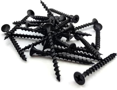 200x Viti per Lastre in Cartongesso Viti Nere Filettatura legno 3.5 x 25