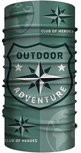 Club of Heroes Outdoor Bandana, nahtloses Multifunktionstuch aus weicher Mikrofaser/atmungsaktiv Schlauchschal Halstuch Mundschutz Schal Tuch/Kompass Wandern Trekking Reise (Oliv)
