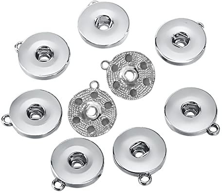 FSSTUD 10 Stücke 18mm Click Button Anhänger Hänger Schnappverschluss Schmuckanhänger für Schmuckherstellung