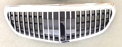 TOOWGM Mittelgrill vertikale Stange für Mercedes-Benz E-Klasse W212 2014–2015 Auto Styling Stoßstange Mittelgrill modifiziert für Maybach Stil (Silber)