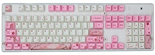 Mechanical Keycaps 104 Keys, PBT Dye YE-Sub Milk Cover Keycaps, Keycaps Compatible with Cherry/Kailh/Gateron/Outemu Switch Keyboards Pink